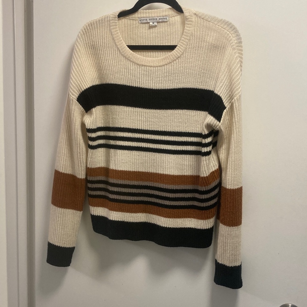 Striped Cream Sweater medium
